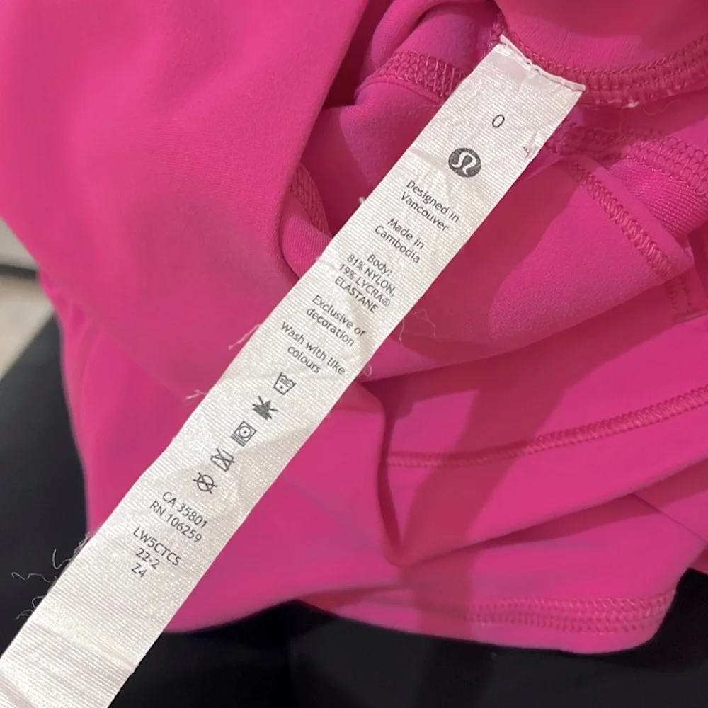 Lululemon Align High Rise 25” double lined, Barbie pink leggings size‎ 0